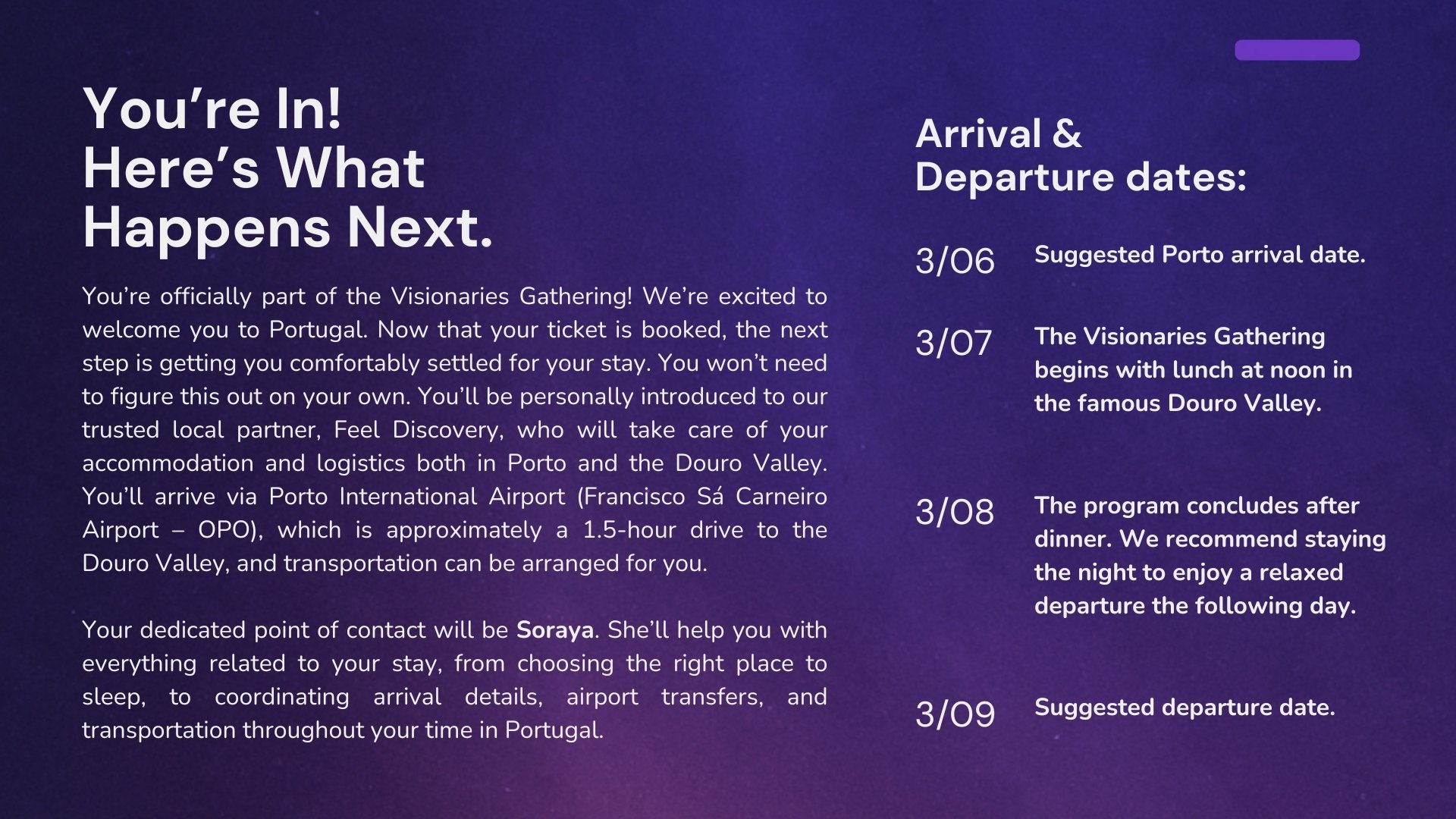 VG - Porto - You’re In.  Here’s What  Happens Next.